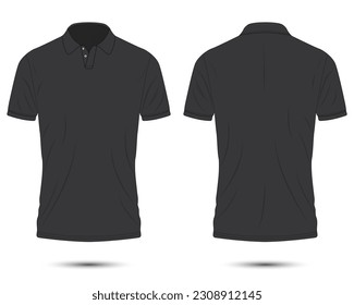 Black polo shirt mockup front and back view