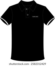 black polo shirt template vector