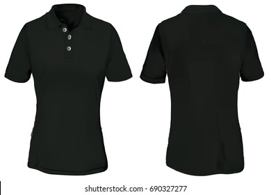 Black Polo Shirt Template for Woman