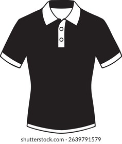 Black Polo Shirt Vector Minimalist Short Sleeve Collared T-Shirt Design