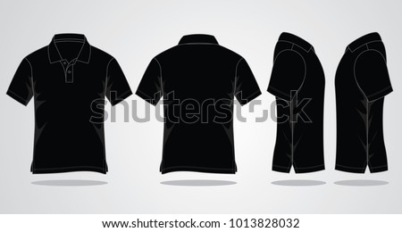 Black Polo Shirt Vector Template Front Back Stock Vector (Royalty Free