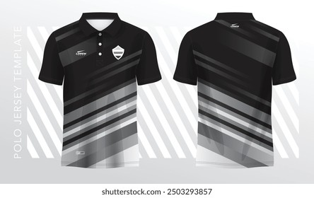 Schwarzes Poloshirt Sublimation Jersey Template Design Mockup