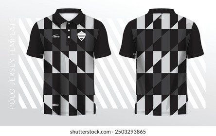 Black polo sport shirt sublimation jersey template design mockup