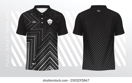 Black polo sport shirt sublimation jersey template design mockup