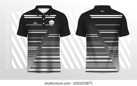 Black polo sport shirt sublimation jersey template design mockup