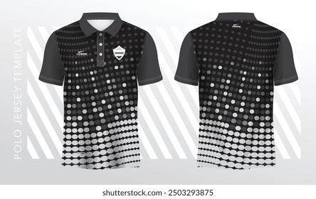 Black polo sport shirt sublimation jersey template design mockup