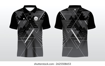 black polo sport shirt sublimation jersey template