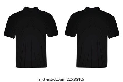 Black polo t shirt. vector illustration