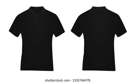 Black polo t shirt. vector illustration