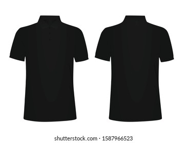 Black  polo t shirt. vector illustration