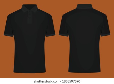 Black polo t shirt. vector illustration