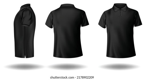 black polo t shirt vector