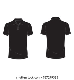 Black polo T-shirt template using for fashion cloth design and assessorie for designer to make mock up or blue print in copany.

