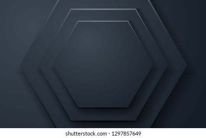 Black polygon abstract background. Polygon geometric paper shapes.
