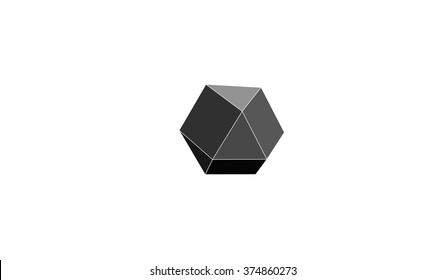 Black polygon stone. Polygonal stone. Gemstone black. Polygon black. 