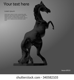 Black polygonal 3D horse
