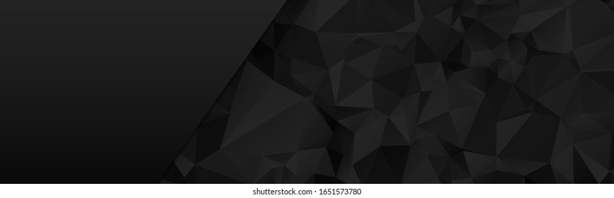 Fondo de banderín del polígono negro con forma de diseño abstracto