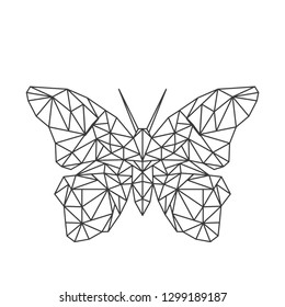 Black polygonal Butterfly Illustration