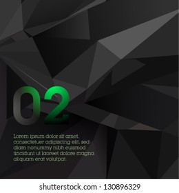 Black polygonal design / abstract form suitable for infographics, book cover or web banner