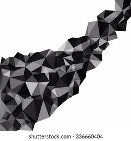 Black Polygonal Mosaic Background, Creative Design Templates