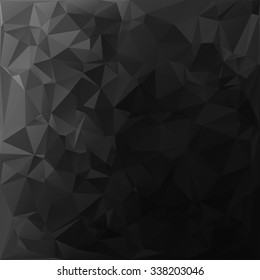 Black Polygonal Mosaic Background, Creative Design Templates