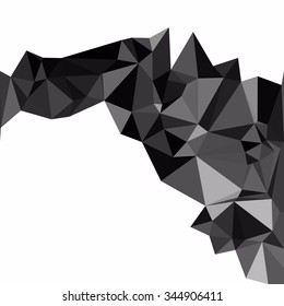 Black Polygonal Mosaic Background, Creative Design Templates