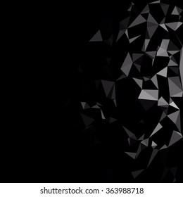 Black Polygonal Mosaic Background, Creative Design Templates