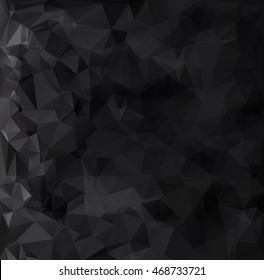 Black Polygonal Mosaic Background, Creative Design Templates