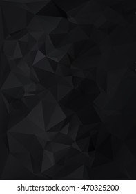 Black Polygonal Mosaic Background, Creative Design Templates