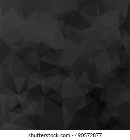 Black Polygonal Mosaic Background, Creative Design Templates