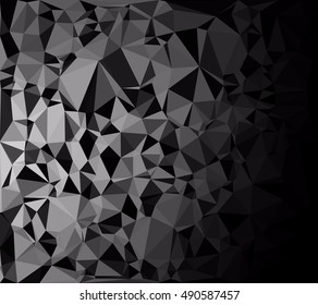 Black Polygonal Mosaic Background, Creative Design Templates