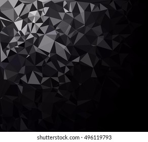 Black Polygonal Mosaic Background, Creative Design Templates