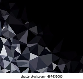 Black Polygonal Mosaic Background, Creative Design Templates
