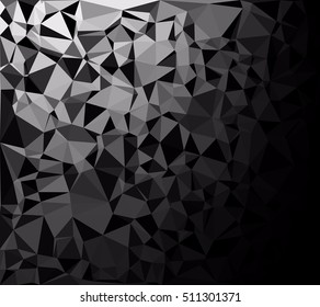 Black Polygonal Mosaic Background, Creative Design Templates