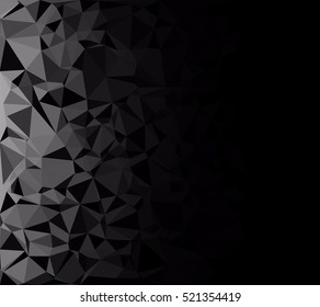 Black Polygonal Mosaic Background, Creative Design Templates