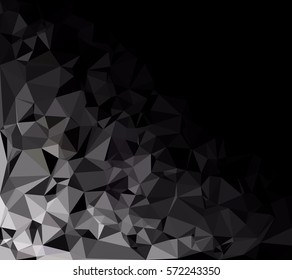 Black Polygonal Mosaic Background, Creative Design Templates
