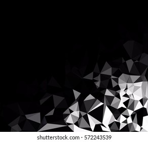 Black Polygonal Mosaic Background, Creative Design Templates