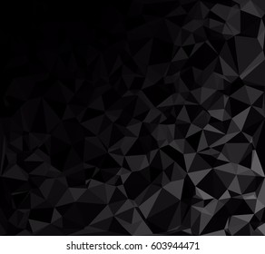 Black Polygonal Mosaic Background, Creative Design Templates