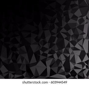 Black Polygonal Mosaic Background, Creative Design Templates