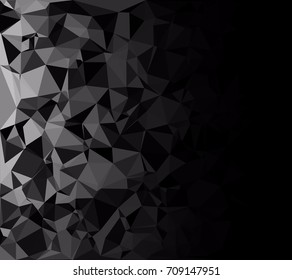 Black Polygonal Mosaic Background, Creative Design Templates