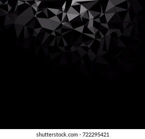 Black Polygonal Mosaic Background, Creative Design Templates
