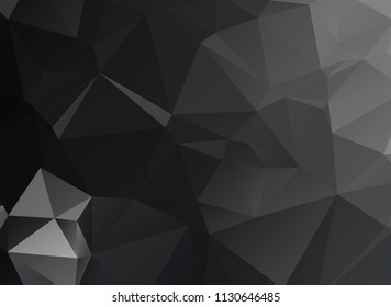 Black Polygonal Mosaic Background. geometric pattern, triangles background. Creative Business Design Templates. Vector illustration.