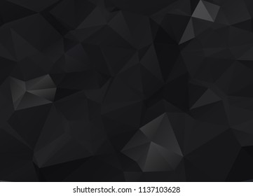 Black Polygonal Mosaic Background. geometric pattern, triangles background. Creative Business Design Templates. Vector illustration.