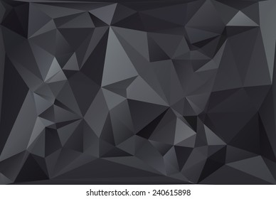 Black  Polygonal Mosaic Background, Vector illustration,  Creative  Business Design Templates