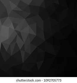 Black polygonal space for your design for sale on Black Friday or space for headline or product. Low Poly. Mesh of triangles. Black texture.