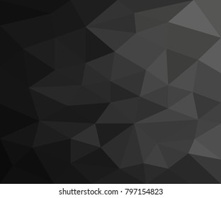 Black polygonal space for your design for sale on Black Friday or space for headline or product. Low Poly. Mesh of triangles. Black texture.
