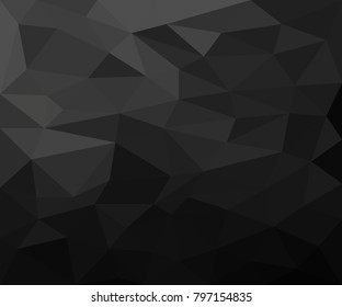 Black polygonal space for your design for sale on Black Friday or space for headline or product. Low Poly. Mesh of triangles. Black texture.
