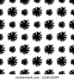 black pom pom seamless pattern