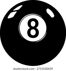 Schwarzer Pool 8 Ball einzeln ohne Hintergrund.