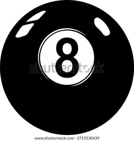 Black pool 8 ball isolated without background.